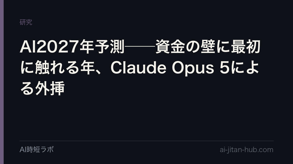 AI2027年予測──資金の壁に最初に触れる年、Claude Opus 5による外挿の記事画像