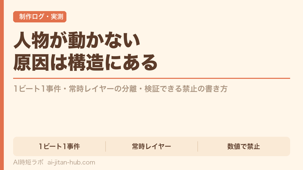 AI動画で複数人物が同時に動かない理由──プロンプトは語彙でなく構造で直すの記事画像