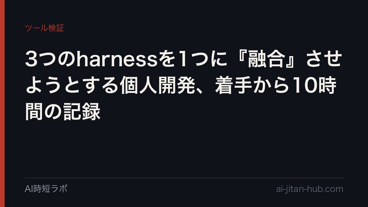 3つのharnessを1つに『融合』させようとする個人開発、着手から10時間の記録の記事画像