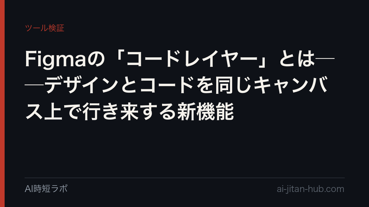 Figmaの「コードレイヤー」とは──デザインとコードを同じキャンバス上で行き来する新機能の記事画像