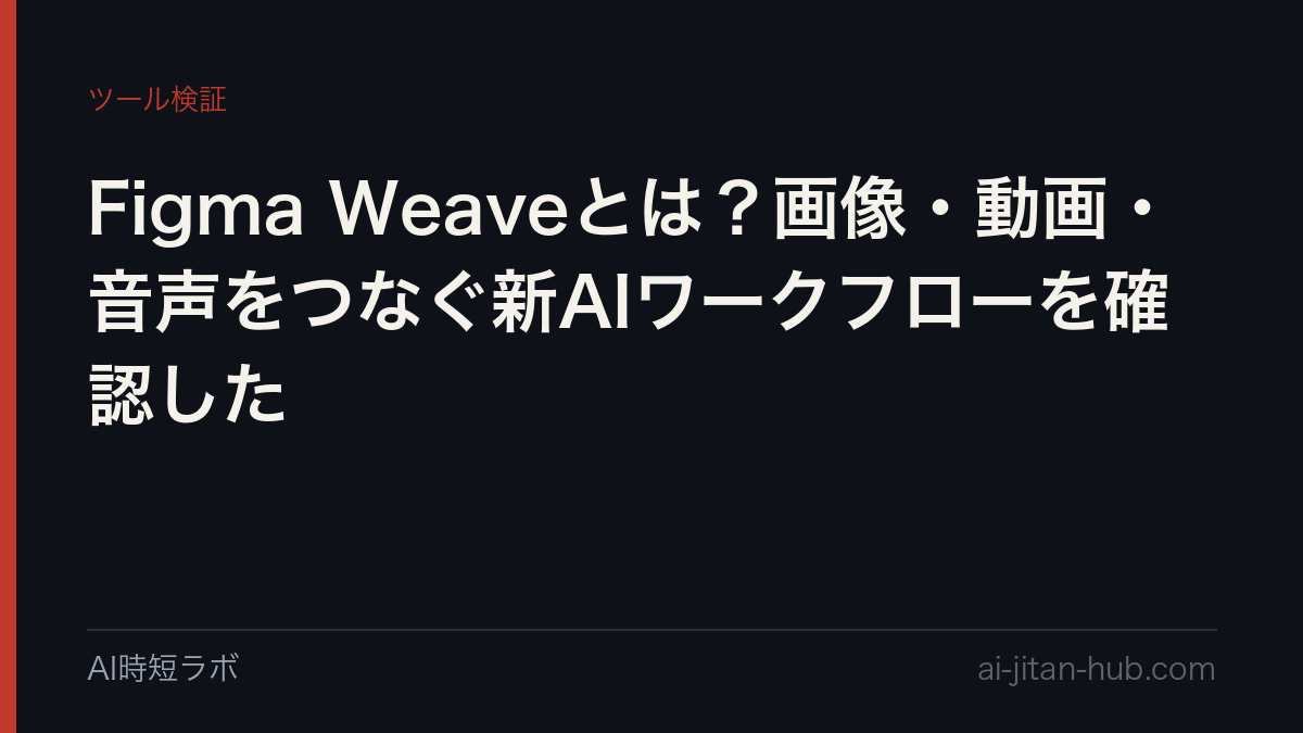 Figma Weaveとは？画像・動画・音声をつなぐ新AIワークフローを確認したの記事画像