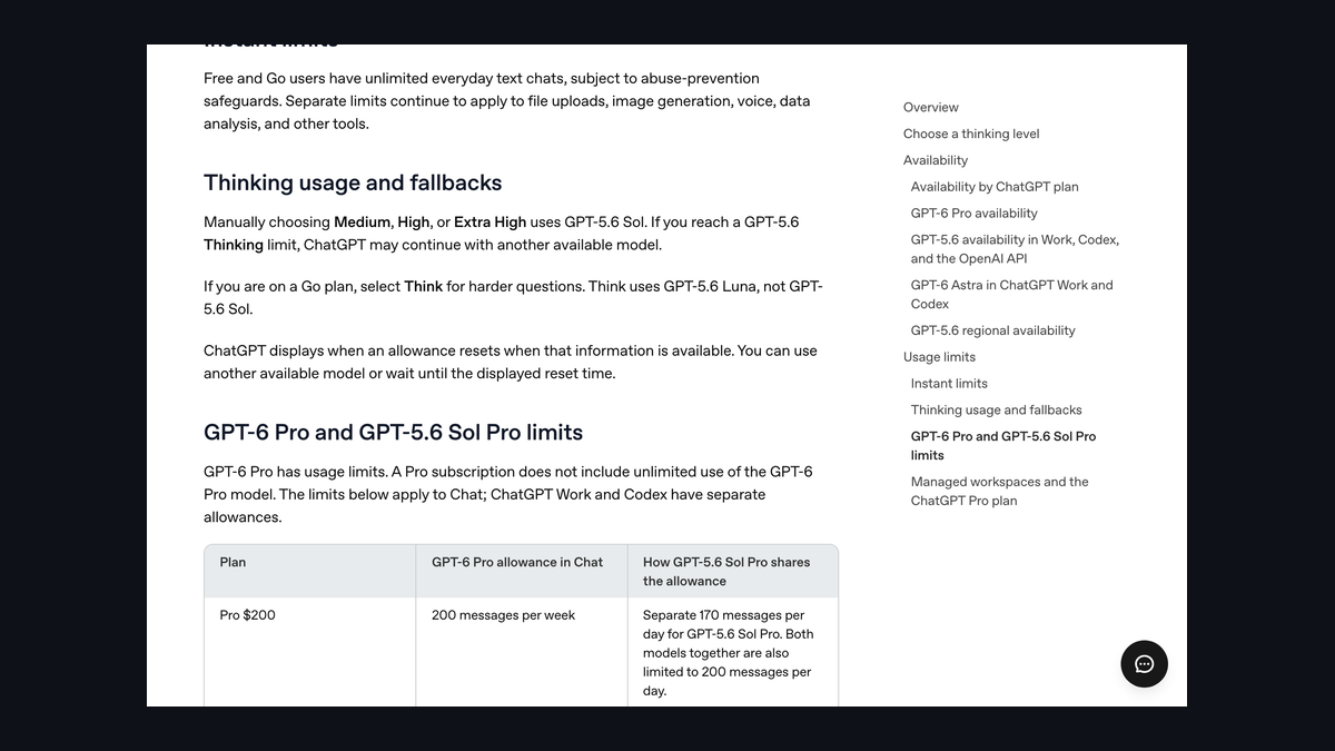 GPT-6 Astraの使い方──どのプランで、どこで使えて、週に何通まで送れるか（ChatGPT・Work・Codex・API）の記事画像
