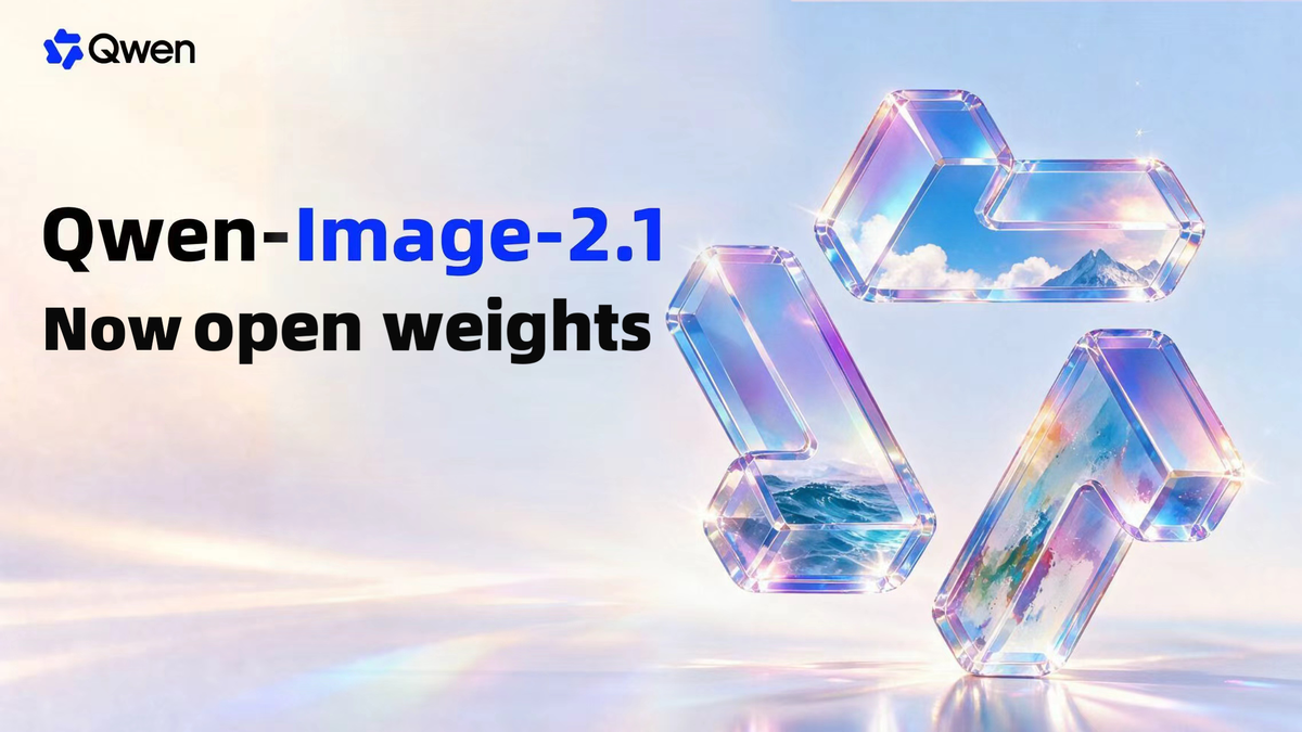 Alibaba、Qwen-Image-2.1の重みを公開──絵を描く部分は7B、自社ベンチで29モデル中7位（Nano Banana 2.0より上）、透明PNGと参照10枚の編集を1モデルで。ライセンスは研究限定の記事画像
