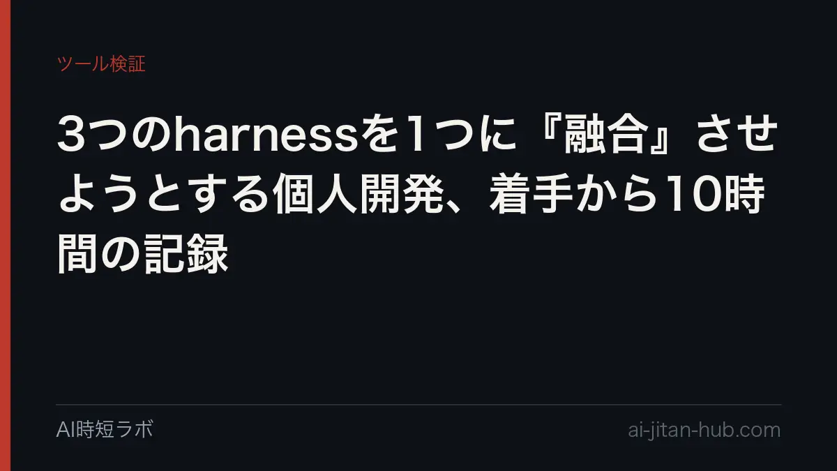 3つのharnessを1つに『融合』させようとする個人開発、着手から10時間の記録の記事画像