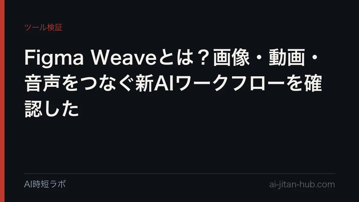 Figma Weaveとは？画像・動画・音声をつなぐ新AIワークフローを確認したの記事画像