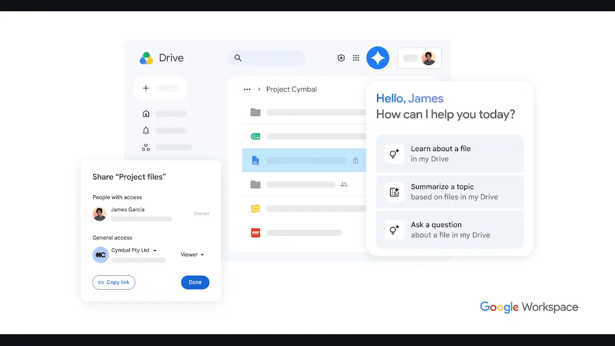 Googleドライブ（グーグルドライブ）の共有方法──ファイルは「共有」→相手のメール→権限、リンクは「一般的なアクセス」で渡す。閲覧者・編集者の違いと共有ドライブとの違い、共有ファイルへのGeminiの届き方【2026年10月版】の記事画像