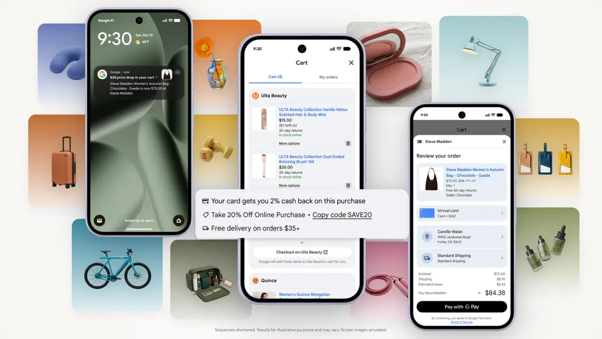 Google、複数の店の商品を1つにまとめるUniversal Cart（ユニバーサルカート）を米国で提供開始──Google検索とGeminiアプリで、値下げ通知とGoogle Pay購入に対応の記事画像