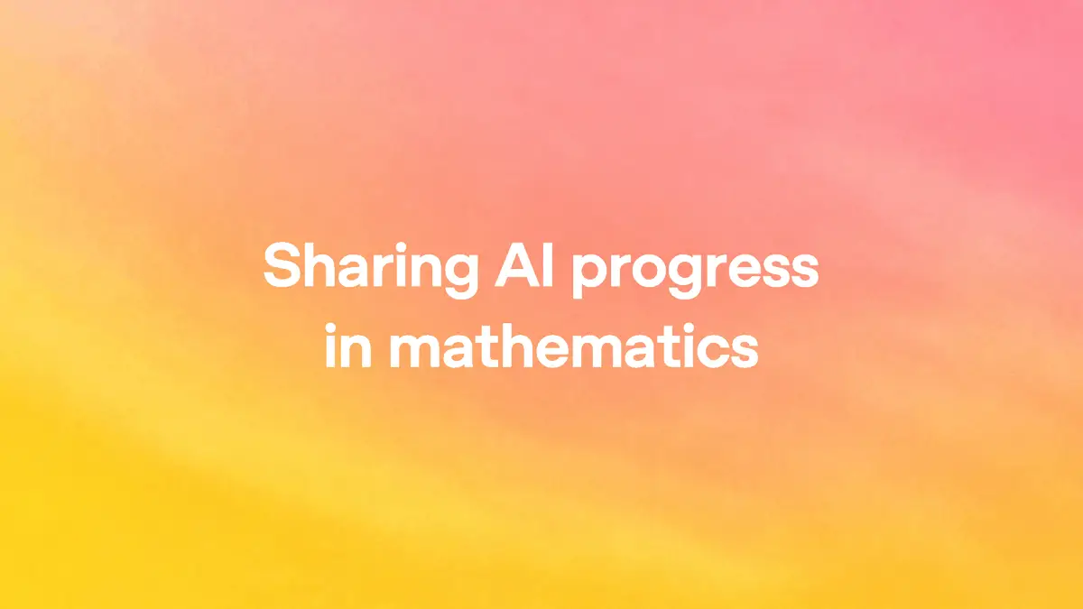 OpenAI「Sharing AI progress in mathematics」の告知画像